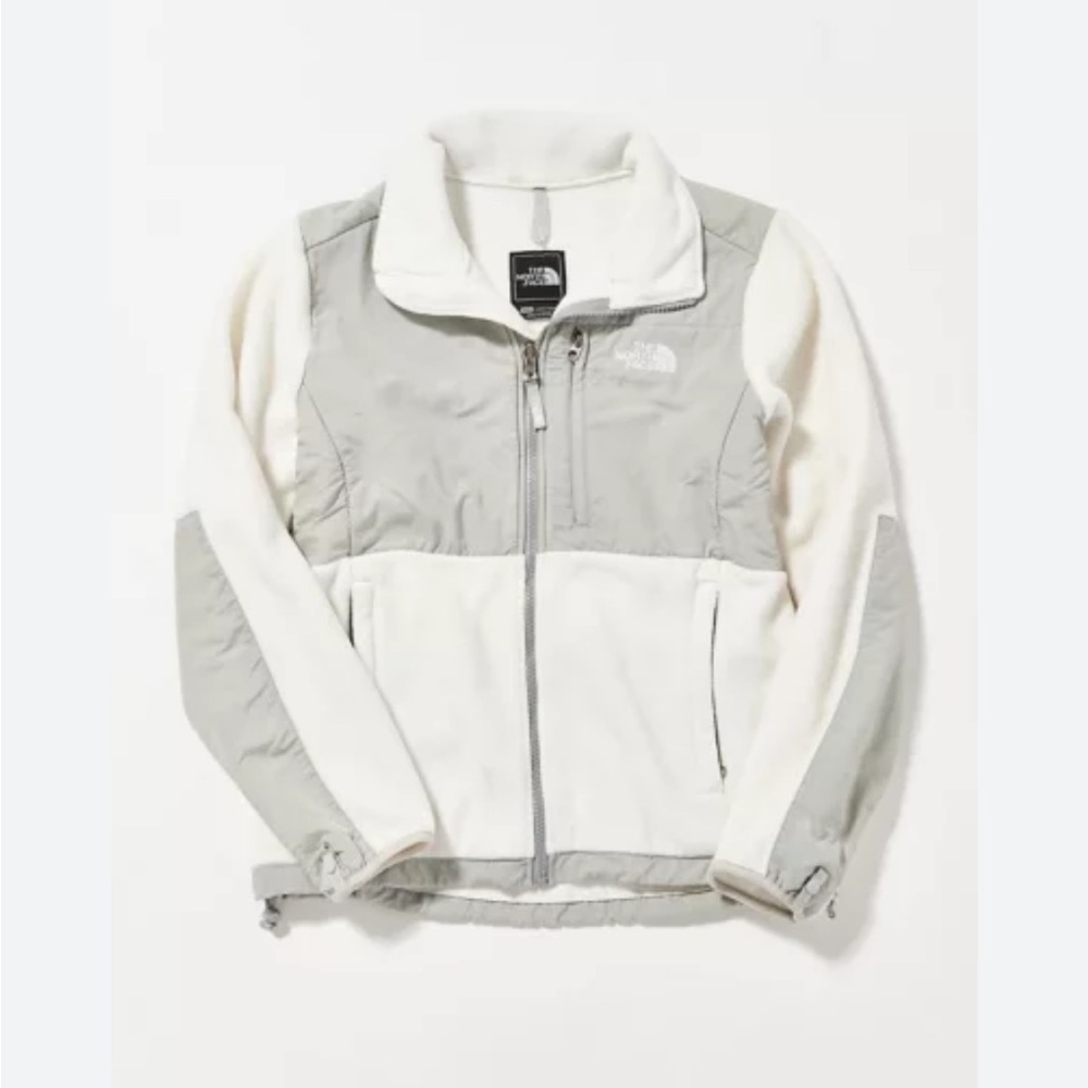 The North Face Classic Denali‎ Fleece Full Zip Gray and White Jacket